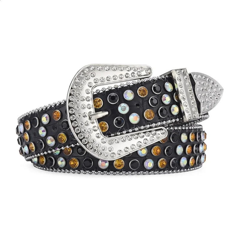 Casual Belts Woman Locomotive Full Diamond Waist Belts Western Cowgirl Y2K Girls Fashion Belt for Jeans Men Drop 241024