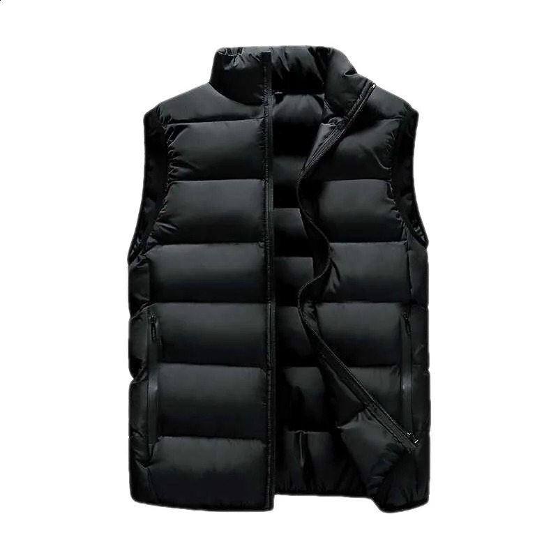 Men Vest Windproof Jacket Sleeveless Winter Casual Coat down Cotton Warm Thicken Waistcoat thick gilet 241021