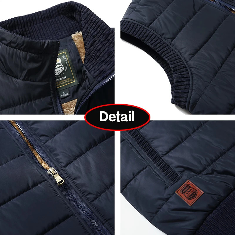 Men Winter Sleeveless Casual Warm Stand Collar Vest Autumn Solid Color Outdoors Windproof Fashion Style Male Coat 241021