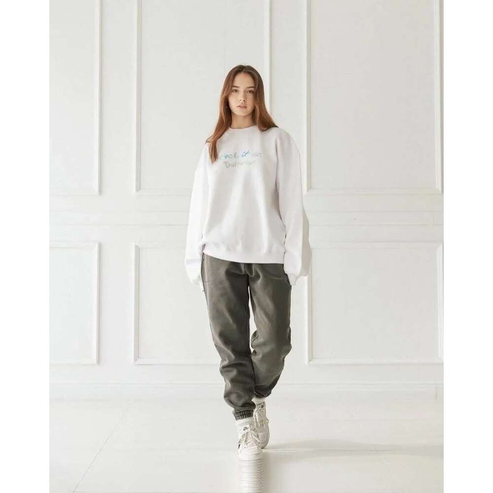 2022ins recommends pullover solid color hoodie embroidered irregular clothing Korean version street trendy women's bathroom