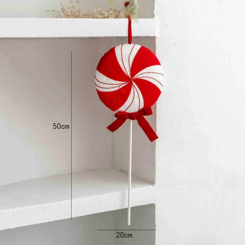 candy stic trees lollipop celebration activities white and red home party decorations Christmas gifts 241021