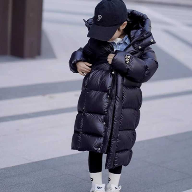 Girls Down Coat Jacket CottonWindbreak Outwear 2023 Black Warm Thicken Velvet Winter Skiwear Plus Size Childrens ClothingXJ241021