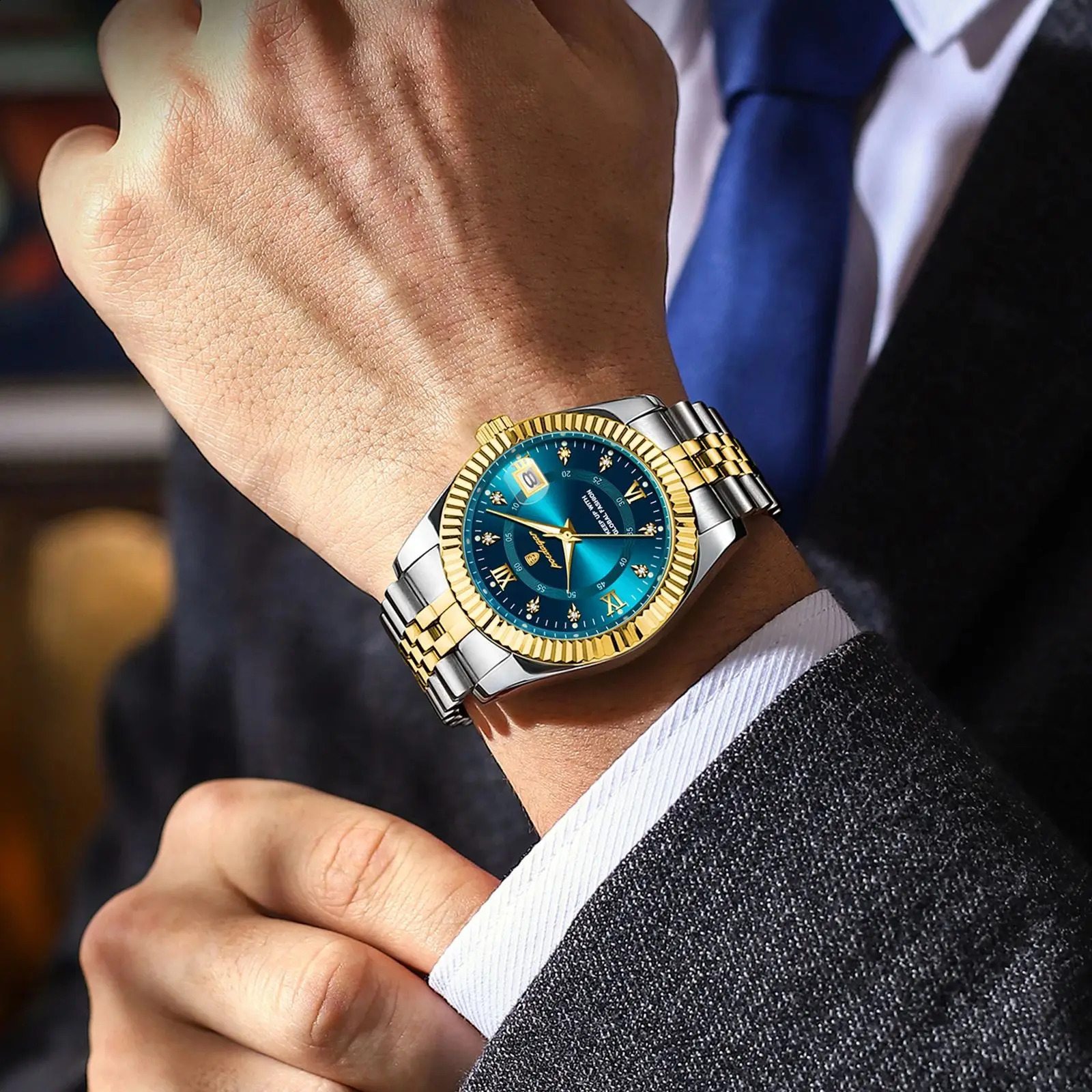 Poedagar sports watch mens waterproof luminous date mens watch quartz stainless steel mens watch Relojbox mens watch 241009