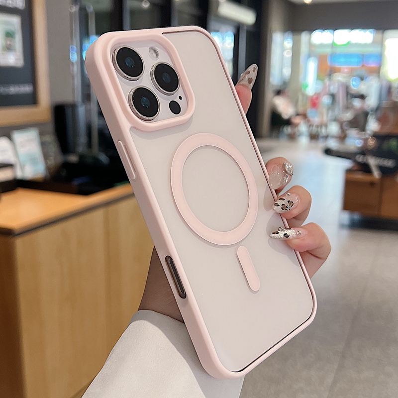 S25 Desert Gold Cases For Iphone 17 Air 16 Plus 15 14 13 12 11 Pro Max Samsung S24 Ultra S23 FE Magnet Wireless Charging Hybrid Color Hard Acrylic PC 