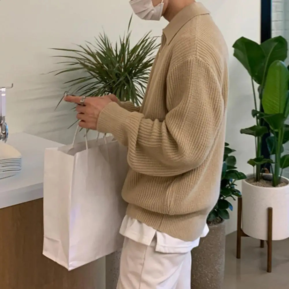 Winter Mens Vintage Half Zip Sweater Casual Pullover Men Warm Sweaters Slim Stand Collar Knitted Pullovers Male Coats 241021