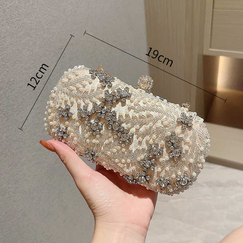 CMM Handmade Pearl Embroidered Banquet Handbag Paired Formal Attire Bag Socialite Girl Bag Trendy Banquet Small Bag Crossbody Bag