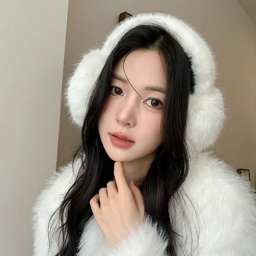 Fashion Ear Cap faux Fur Plush Earmuffs Folding Thicken Winter Earmuffs Windproof Solid Color Foldable Ear Cover Girl 241024