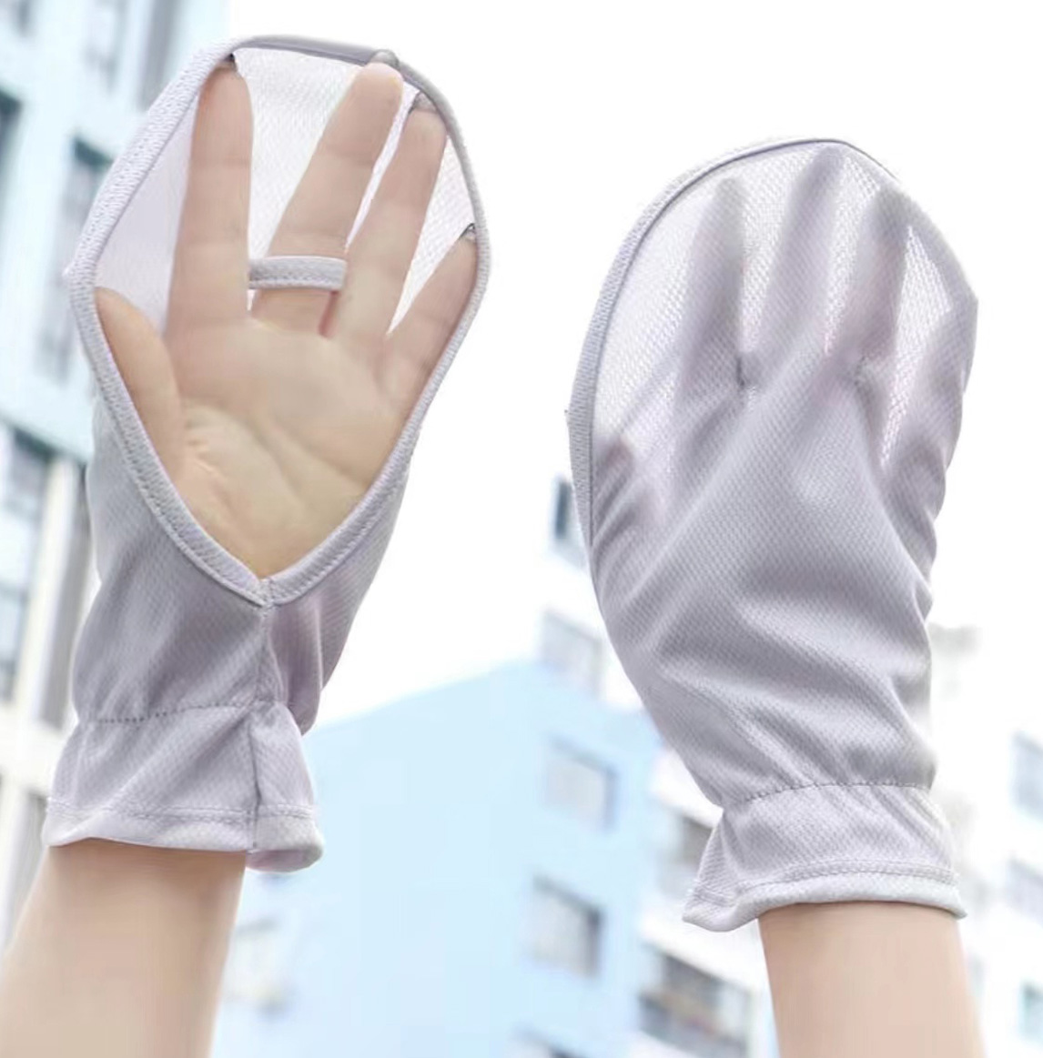 Driving sunscreen gloves outdoor riding loose anti-ultraviolet anti-slip breathable short gloves manufacturers wholesale