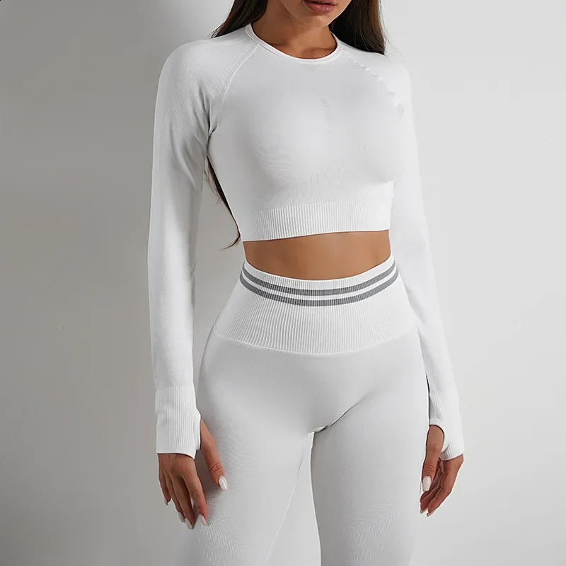 Yoga Long Sleeve Leggings Pants Seamless Gym Sports Active Wear Women Push Up Sportswear Fitness Workout Clothes Separately Sold 250219