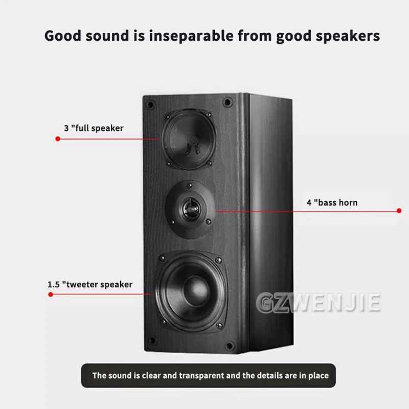 Loudspeaker box 4 Inch Subwoofer Speaker Passive Bookshelf HiFi Speaker Three-Way Surround Sound Speaker Sound Box Power 60W Speaker A Pair Z241021