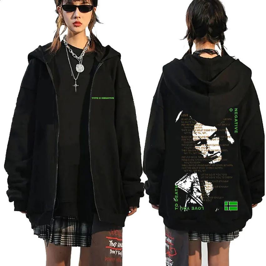 Rock Band Type O Negative Suspended in Dusk Essential Zipper Hoodie Men Women Casual Vintage Zip Up Jacket Male Oversize Hoodies 241009