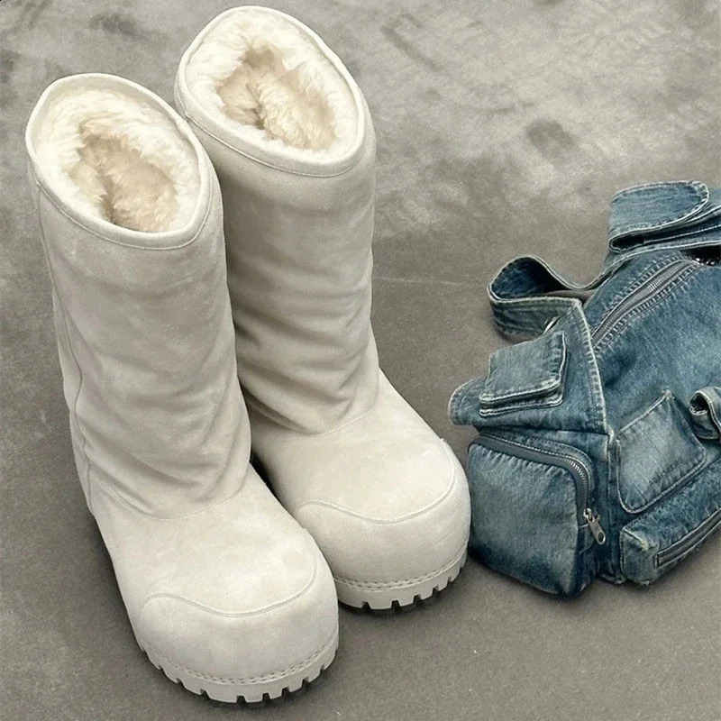 Long Tube Snow Boots for Women with Big Head Comfortable Winter Womens Thick Warm Cotton Shoes Female 241019 4