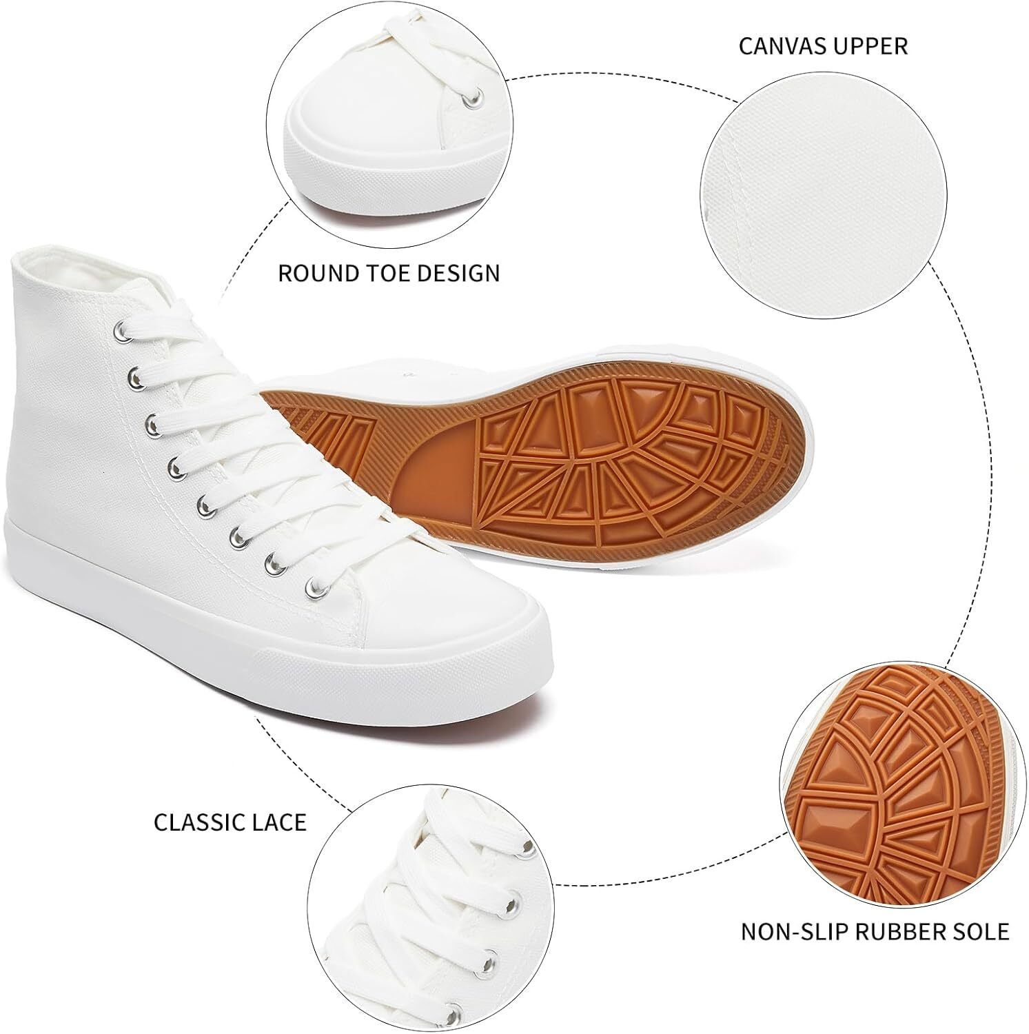 Men S High Top Canvas Sports Shoes Fashionable Lace Up Walking Casual Classic