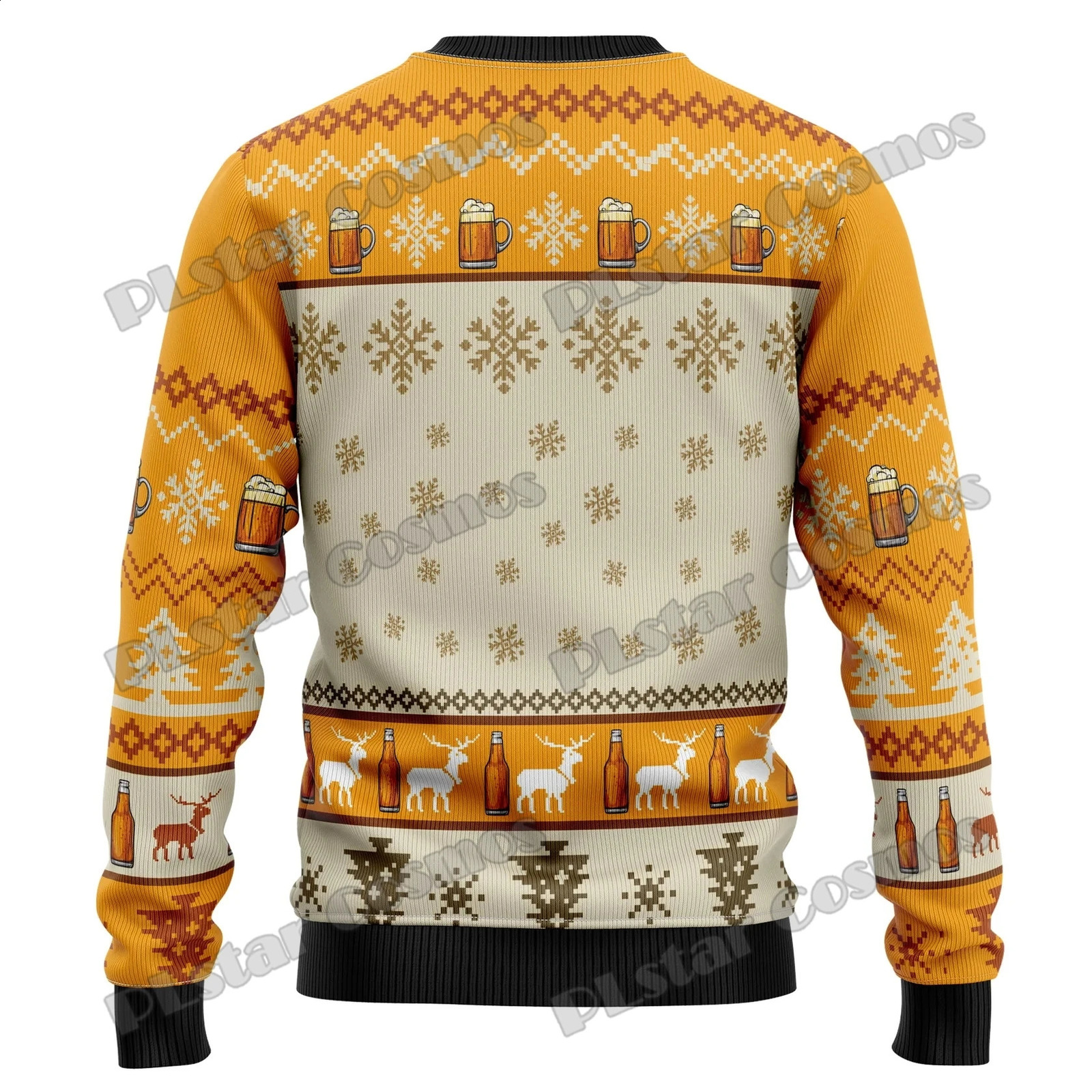 PLstar Cosmos Christmas Bell Beer 3D Printed Mens Ugly Christmas Sweater Winter Neutral Warm Knitwear Pullover MY22 241021