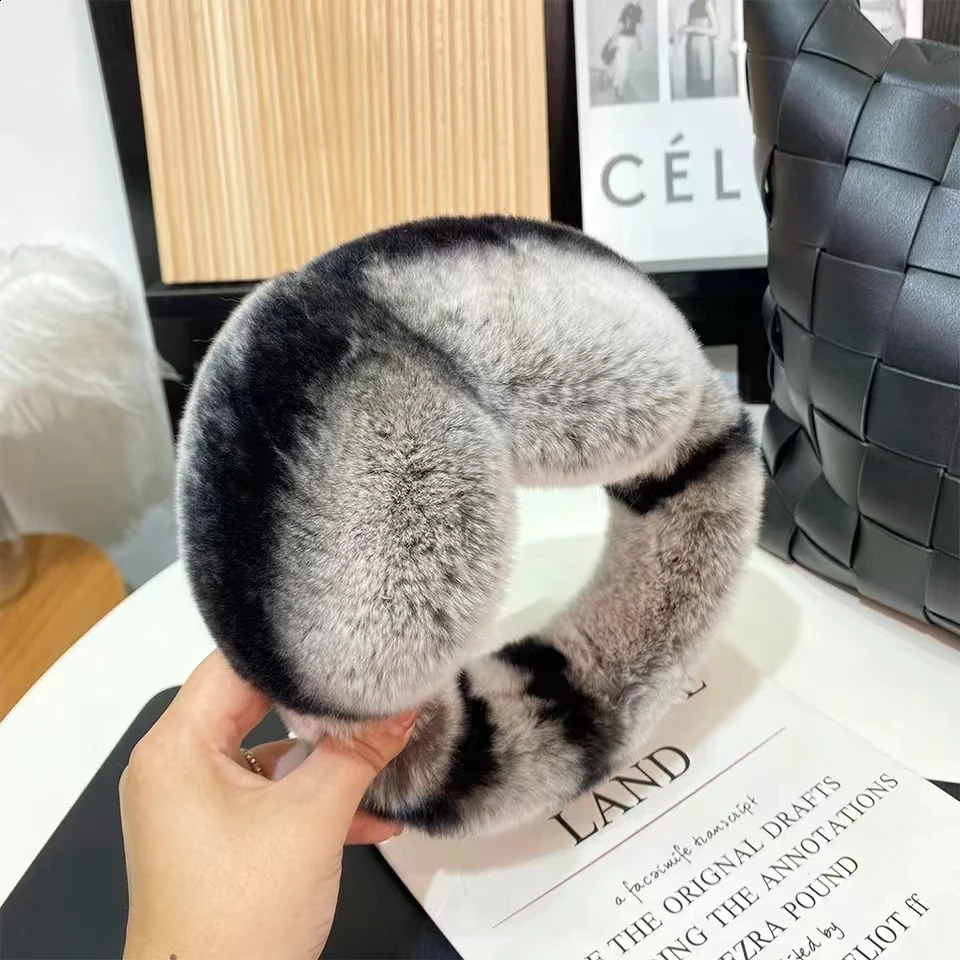 MPPM Natural 100% Rex Rabbit Fur Earmuffs Winter Accessories for Women Winter Ear Muffs Fluffy Earmuffs Ear Cover for Winter 241024