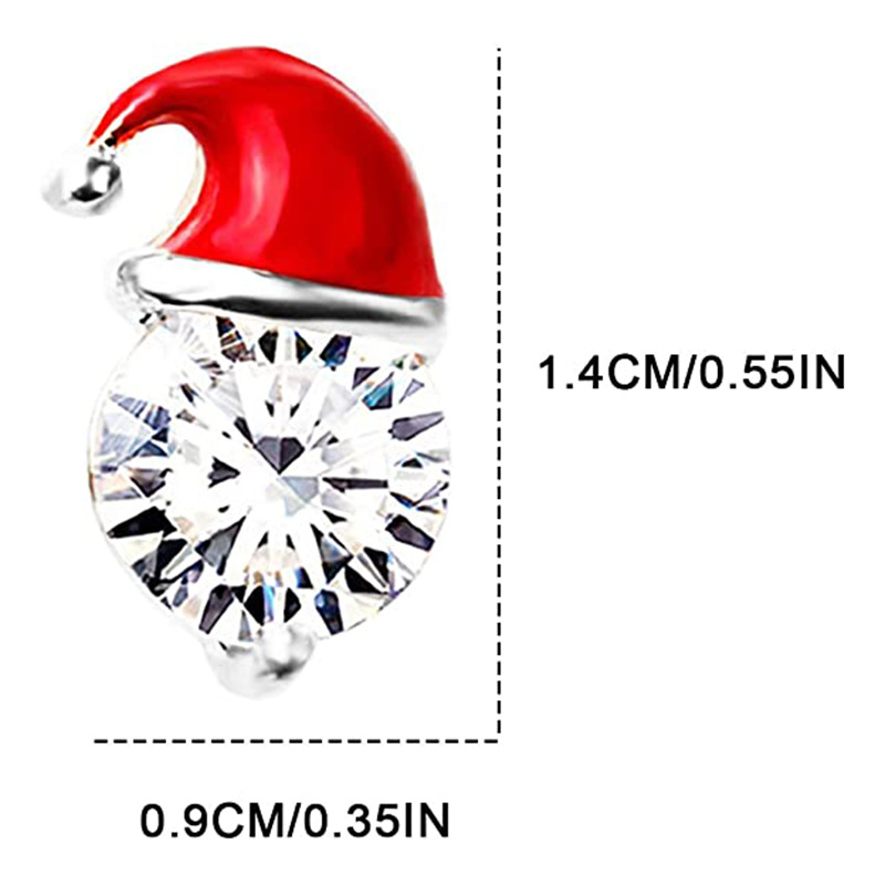 Europe and the United States foreign trade hot Christmas gift earrings zircon drop oil diamond snowman hat earrings