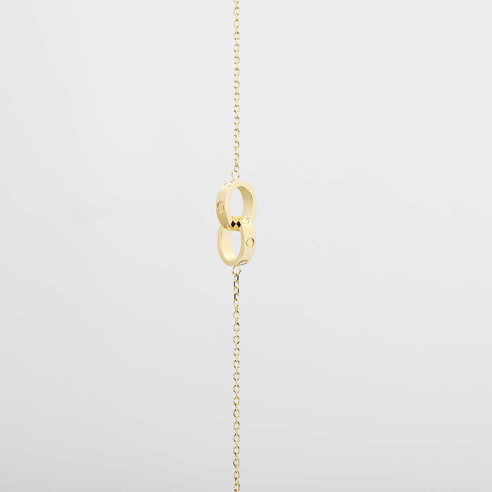 316L Titanium Steel Designer Charm Bracelets Bracelets for Women Girls Ladies Gift Fashion Jewelry Classic Design Double Loop Crossed 17cm+3cm