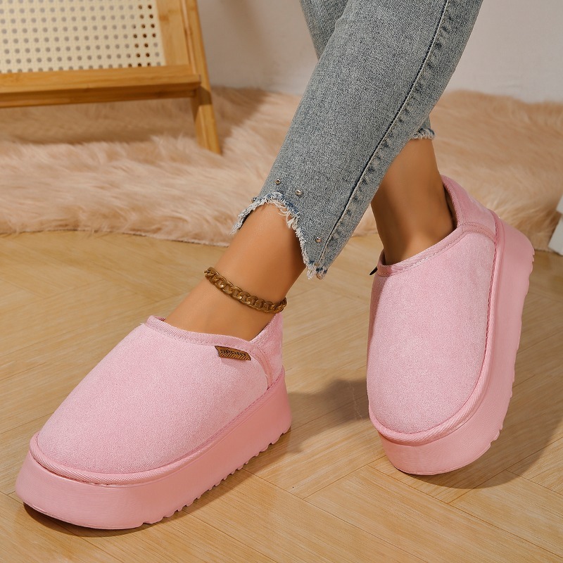 New designer winter thick soled retro snowshoes with warm and plush interior, fashionable women's outdoor casual flat shoes