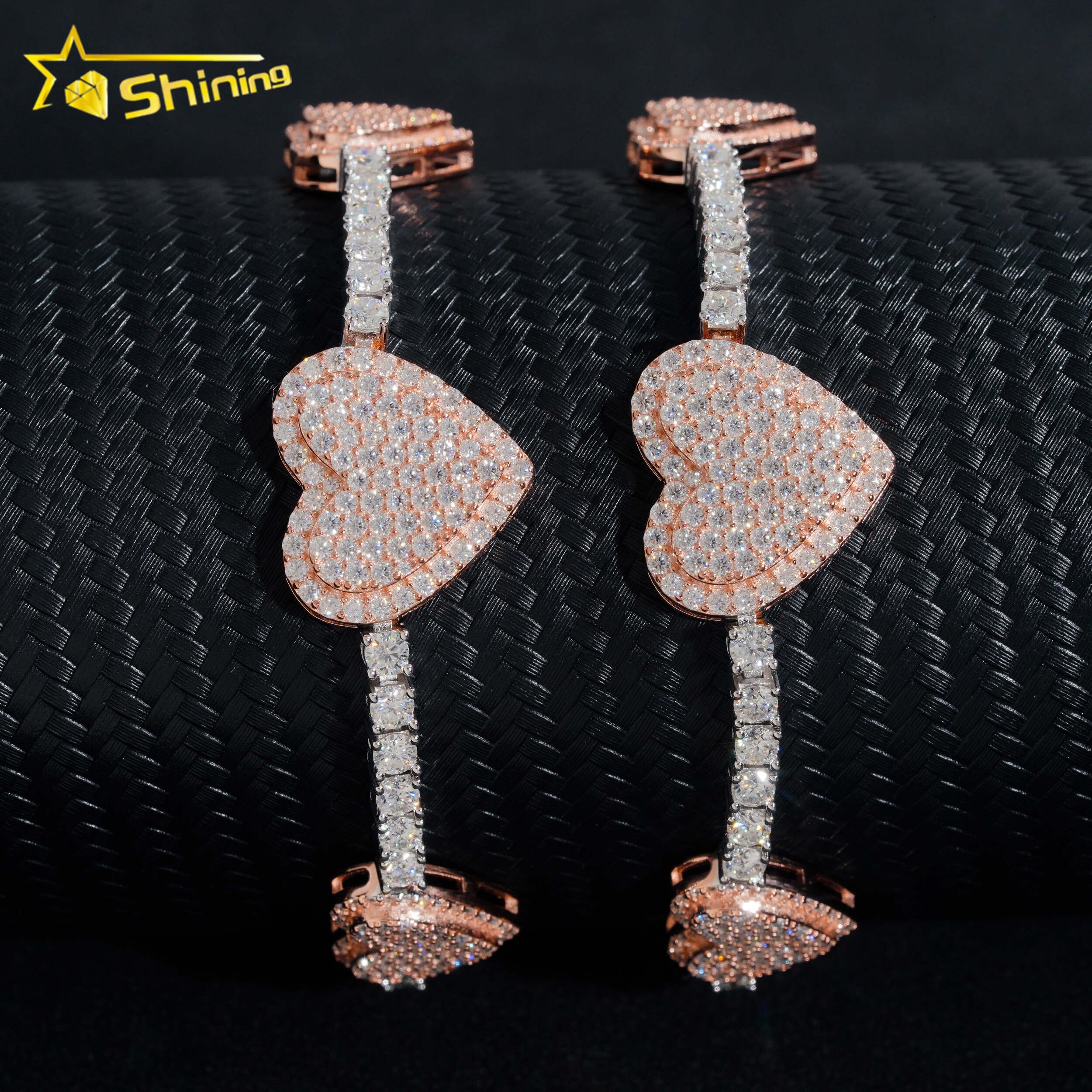 Fast Delivery Hot Sale Heart Bracelets 925 Sterling Silver Pass Diamond Tester Gra Certified Vvs Moissanite Tennis Bracelets