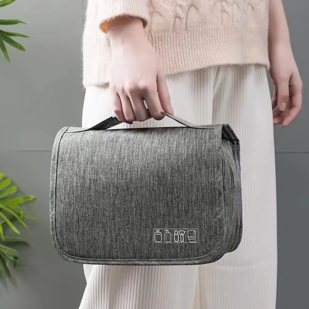 Foldable Toiletry Bag Organizer Hanging Storage Bathroom Makeup Case Travel Dry And Wet Separation Cosmetic 241019 zhanyishengli