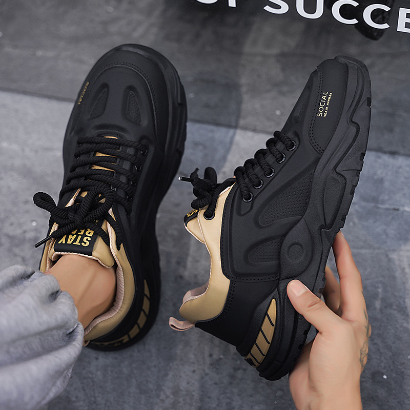 Spring Autumn New Men's Low Cut Thick Soled Versatile Casual Sports Shoes