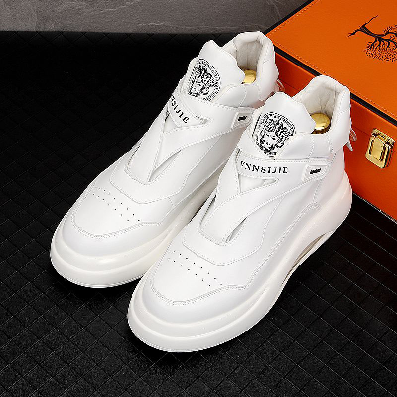 2023 Summer New Simple Air Cushion Shoes for Men, Autumn Trend, Versatile High Top Casual Shoes, Comfortable Board Shoes with Increased Height for Men