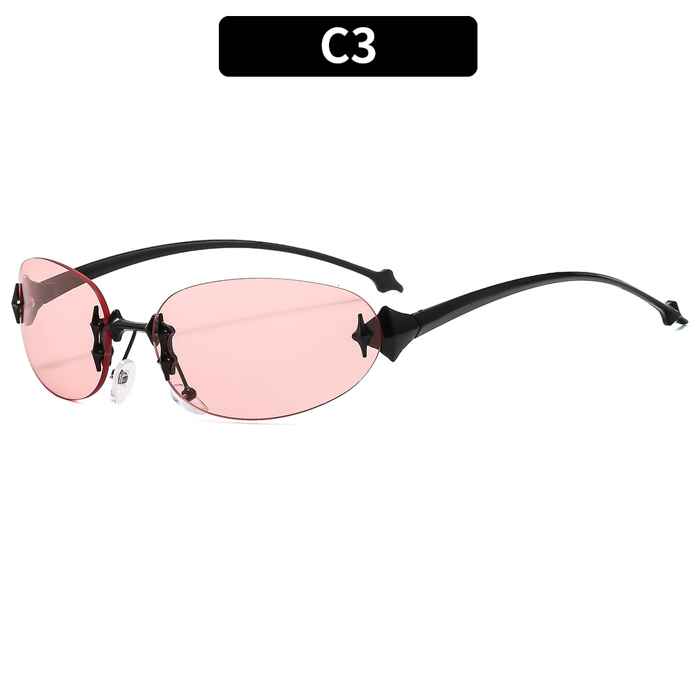 Millennium Hot Girl Wind Star Frameless Elliptical Trendy Sunglasses