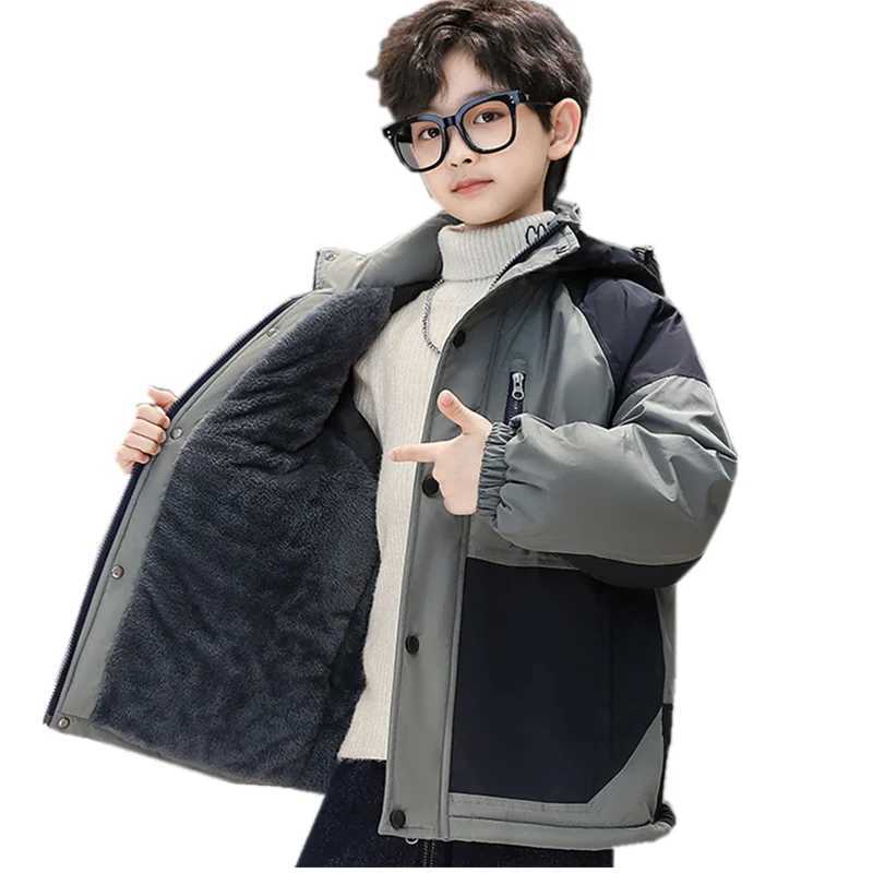 Children Winter Hood Outerwear Coats Clothes for Boy Warm Parka Jacket Korean Fashion Kids High Quality Teen Warm Thicken OutfitXJ241021