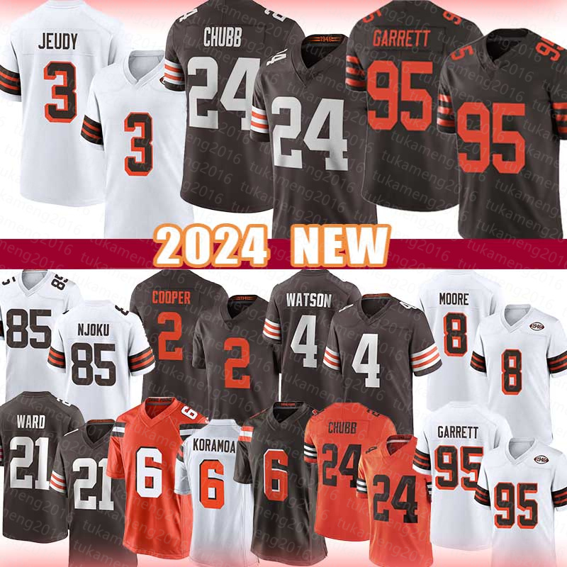 Nick Chubb Myles Garrett Football Jerseys Jerry Jeudy David Njoku Jeremiah Owusu-Koramoah Deshaun Watson Elijah Moore Denzel Ward Jameis Winston David Bell