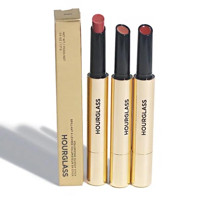 HOURGLASS 6 colors Volumizing Glossy Lip Balm 1.7g Lip Gloss Stick 100 rise 105 trace 125 slip 135 haze 120 DESIRE 180 rouse Liquid Lipstick Makeup Lipgloss