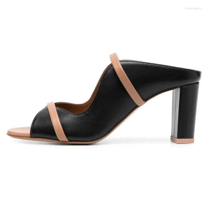 2025 S Fashion Designer Sandals Rome Open Toe Narrow Band Women High Heels Solid Color Slip On Outdoor Slippers Western Concise Ladies Shoes