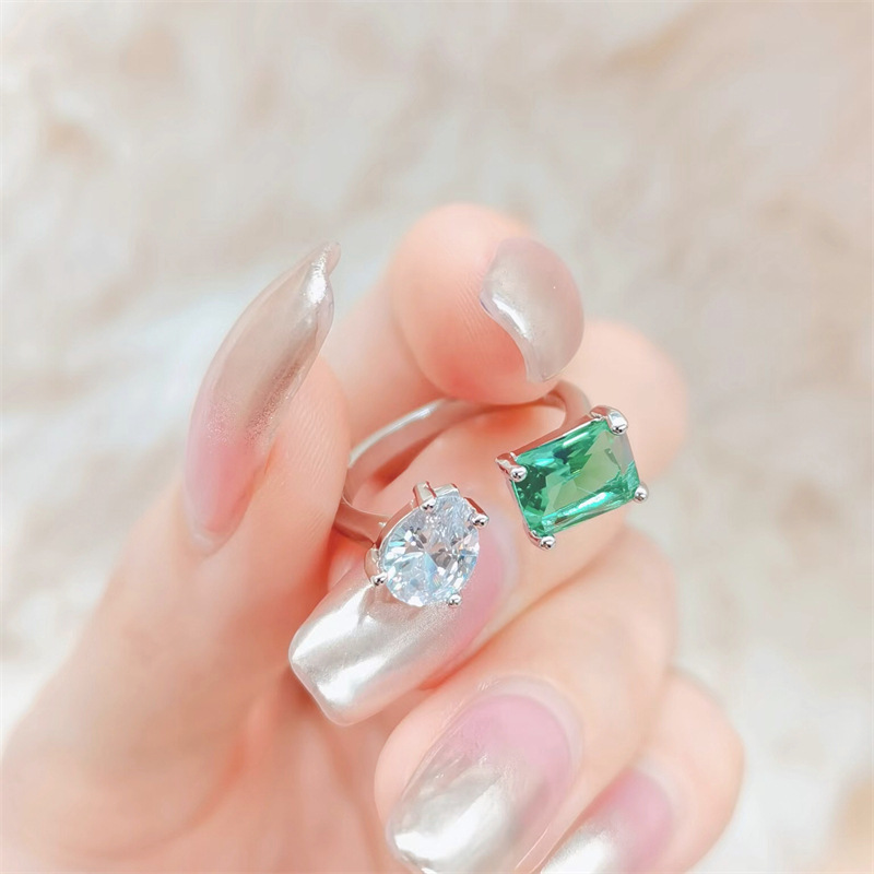 Lovers Heart To Pear Lab Moissanite Diamond 925 Sterling Silver Engagement Wedding Band Rings for Women Bridal Statement Party Jewelry Gift Adjustable