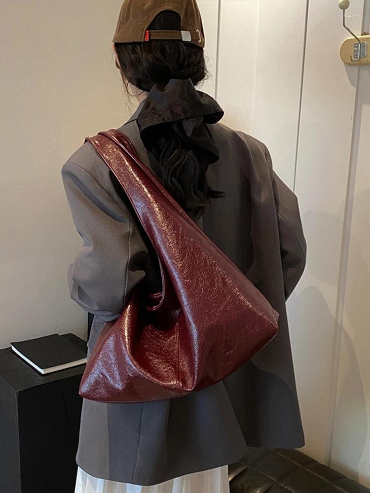 2025 NEW Totes Women PU Fashion Shoulder Bag Large Capacity Vintage Tote Solid Color Simple Commuting Hasp Closure Outdoor Travel zhanyishengli