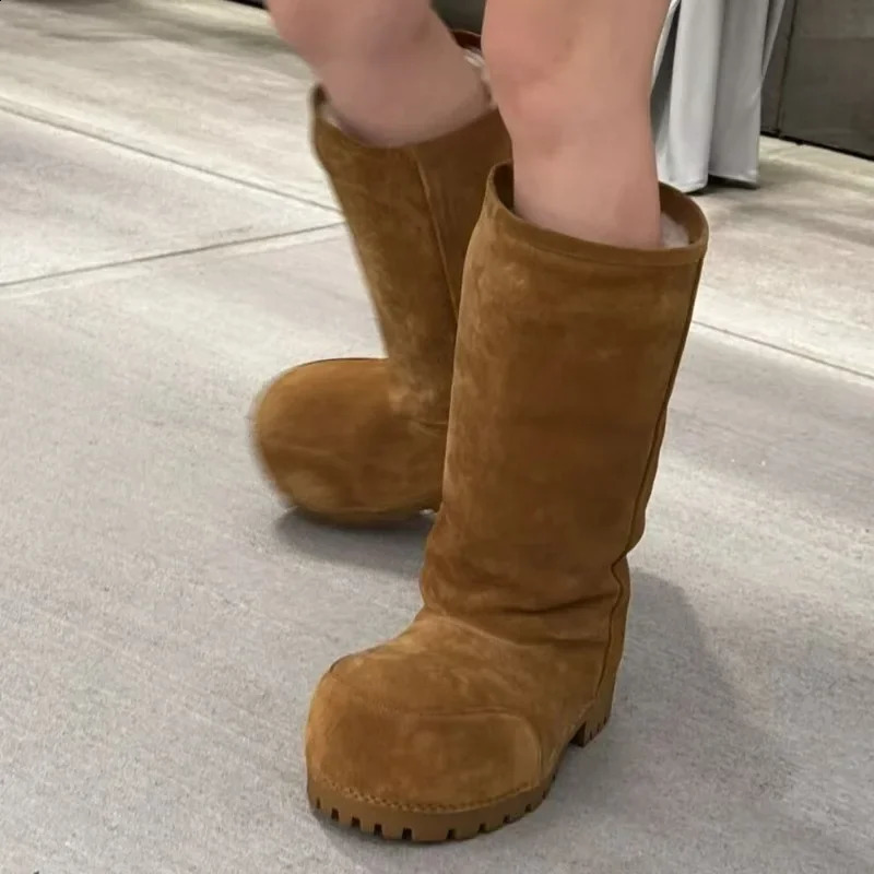 Long Tube Snow Boots for Women with Big Head Comfortable Winter Womens Thick Warm Cotton Shoes Female 241019 4