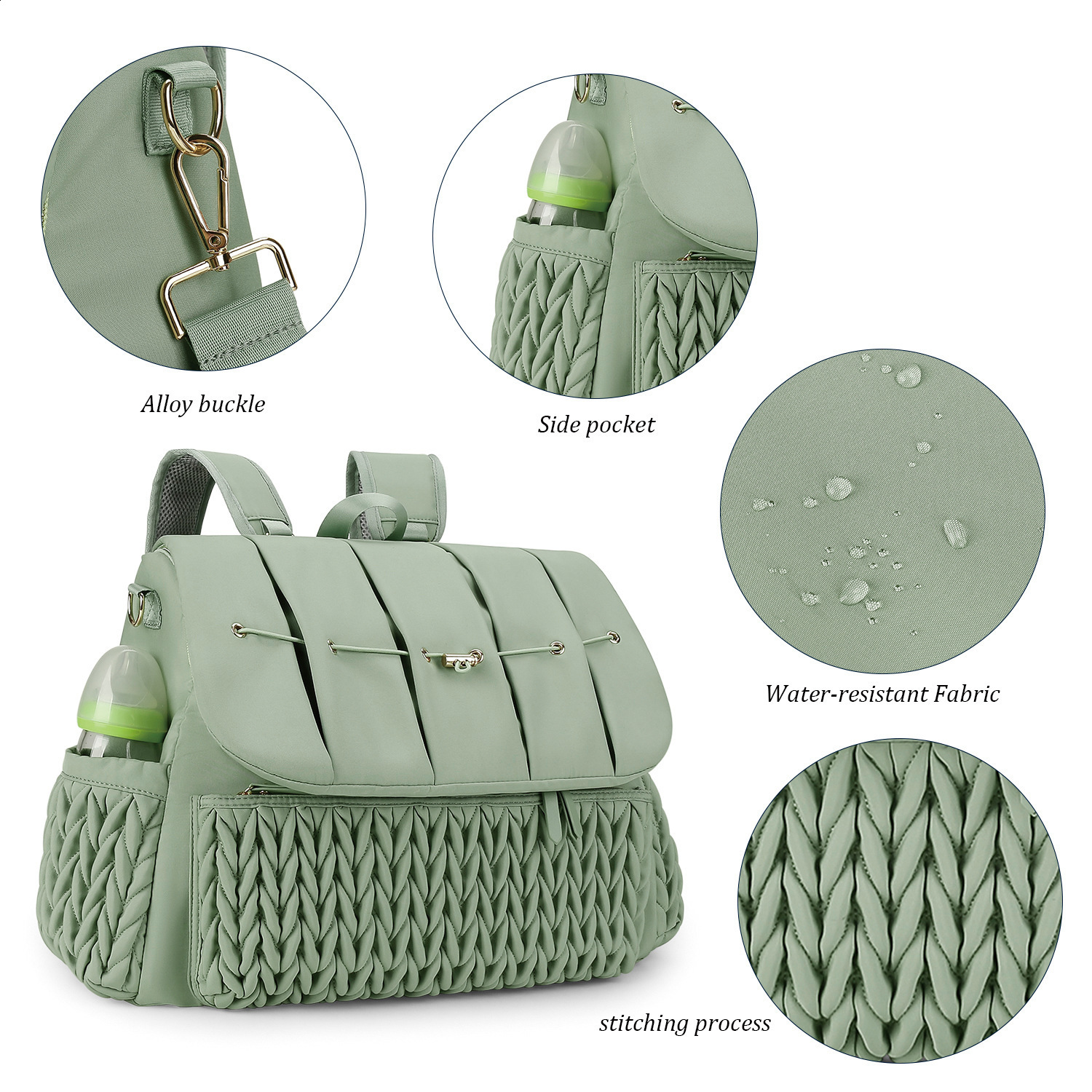 Nylon Cloth Waterproof Antifouling Large Capacity Portable Multifunctional Mother Backpack Mother Double Baby Diaper Bag 240130