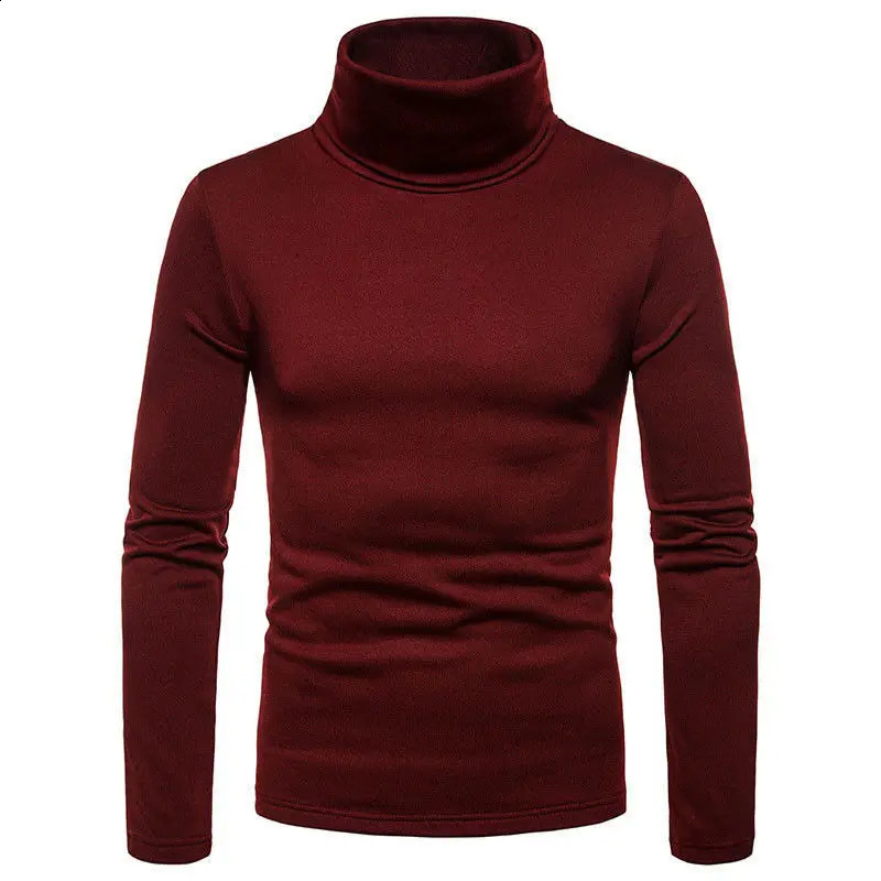 Men Thermal Turtle Neck Long Sleeve Skivvy Turtleneck Sweaters Stretch T Shirt Tops Pullover Spring Autumn Tee 241021
