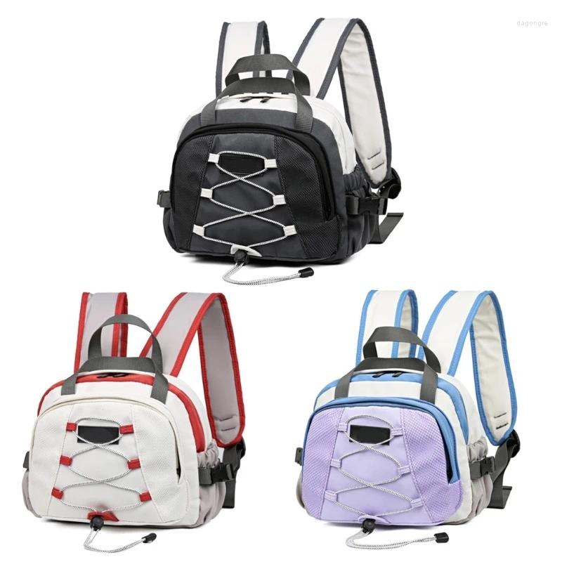 School Bags Fashionable Japanese Aesthetic Nylon Small Backpack For Teen Girls Boys Contrast Color Book Bag With Bungee Cord 4493