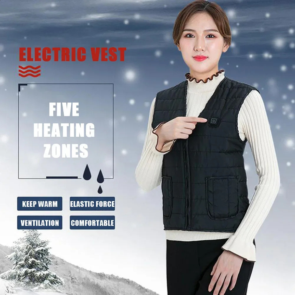 Unisex Heated Vest 9 Area Heating Thermal Jacket USB Electric Men Women Smart Headed Waistcoat for Outdoor Camping 241021