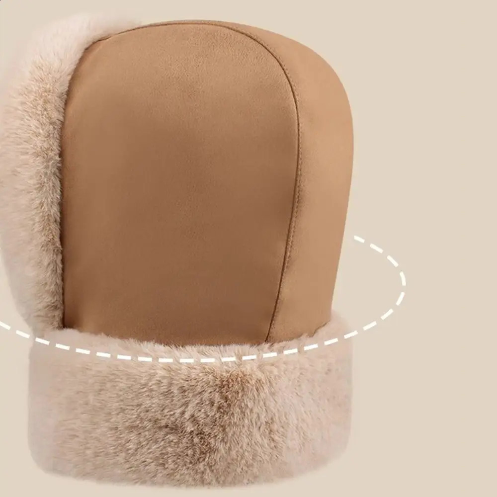 Casual Winter Warm Russia Hats Thickened Suede Plush Windproof Coldproof Lei Feng Cap Fluffy Neck Cover for Outdoor Cycling 241024