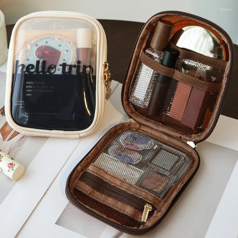 Free Shipping Cosmetic Bags Mini Clear Travel Makeup Organizer Bag Small Cute Preppy Zipper Toiletry Storage Clutch Coin Pouch Designer Bag Luxury Bag
