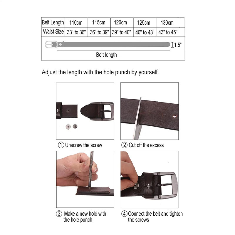 BISON DENIM Men Belt High Quality Leather Belt For Men Genuine Leather Strap Pin Buckle Fancy Vintage Jeans Belt For Men 241024