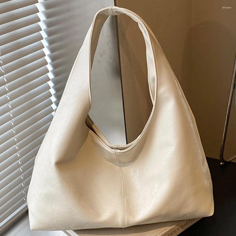 2025 NEW Totes Women PU Fashion Shoulder Bag Large Capacity Vintage Tote Solid Color Simple Commuting Hasp Closure Outdoor Travel zhanyishengli