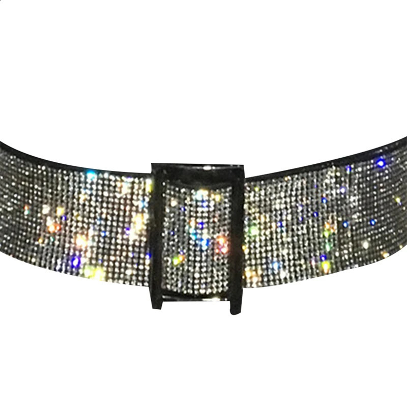 Xingqing Diamond Belt y2k Aesthetic Women Fashion Metal Needle Buckle Wide Waist Belt for Pants Jeans Dress Accessories 241024