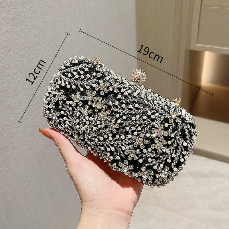 CMM Handmade Pearl Embroidered Banquet Handbag Paired Formal Attire Bag Socialite Girl Bag Trendy Banquet Small Bag Crossbody Bag