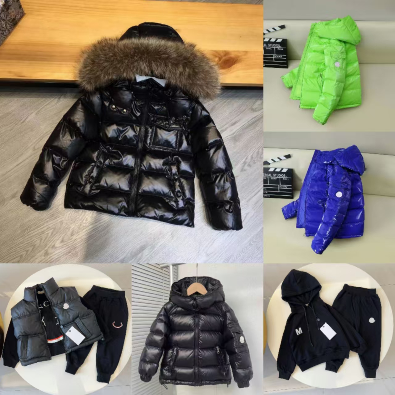 Luxury Kids Coats Boys Down Coat Girls Designer Winter Clothers Baby clothing Hooded Fasion Jacket Thick Warm Outwear Glossy Red Blue Black