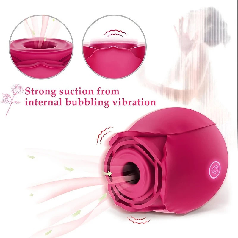 Powerful Sucking-Rose Vibrator Toy for Women Vacuum Stimulator Oral Nipple Clit Sucker Female Sex Toys Goods for Female Adults 241010