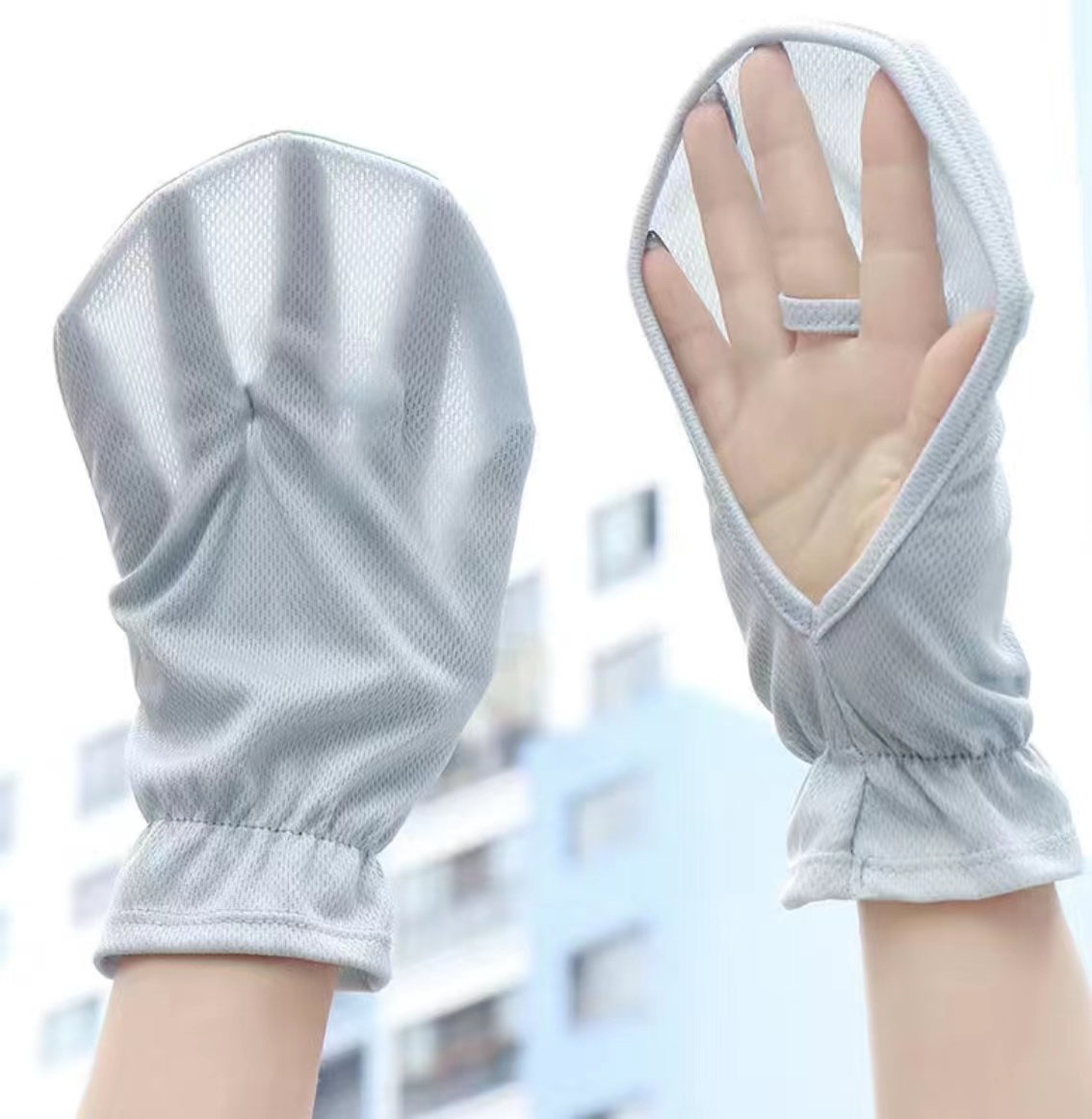 Driving sunscreen gloves outdoor riding loose anti-ultraviolet anti-slip breathable short gloves manufacturers wholesale