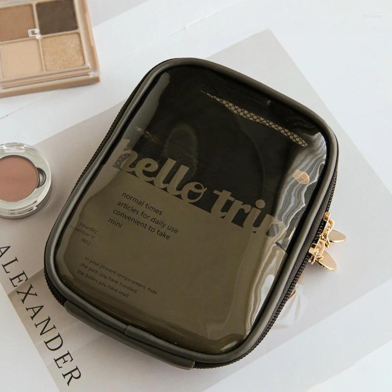 Free Shipping Cosmetic Bags Mini Clear Travel Makeup Organizer Bag Small Cute Preppy Zipper Toiletry Storage Clutch Coin Pouch Designer Bag Luxury Bag