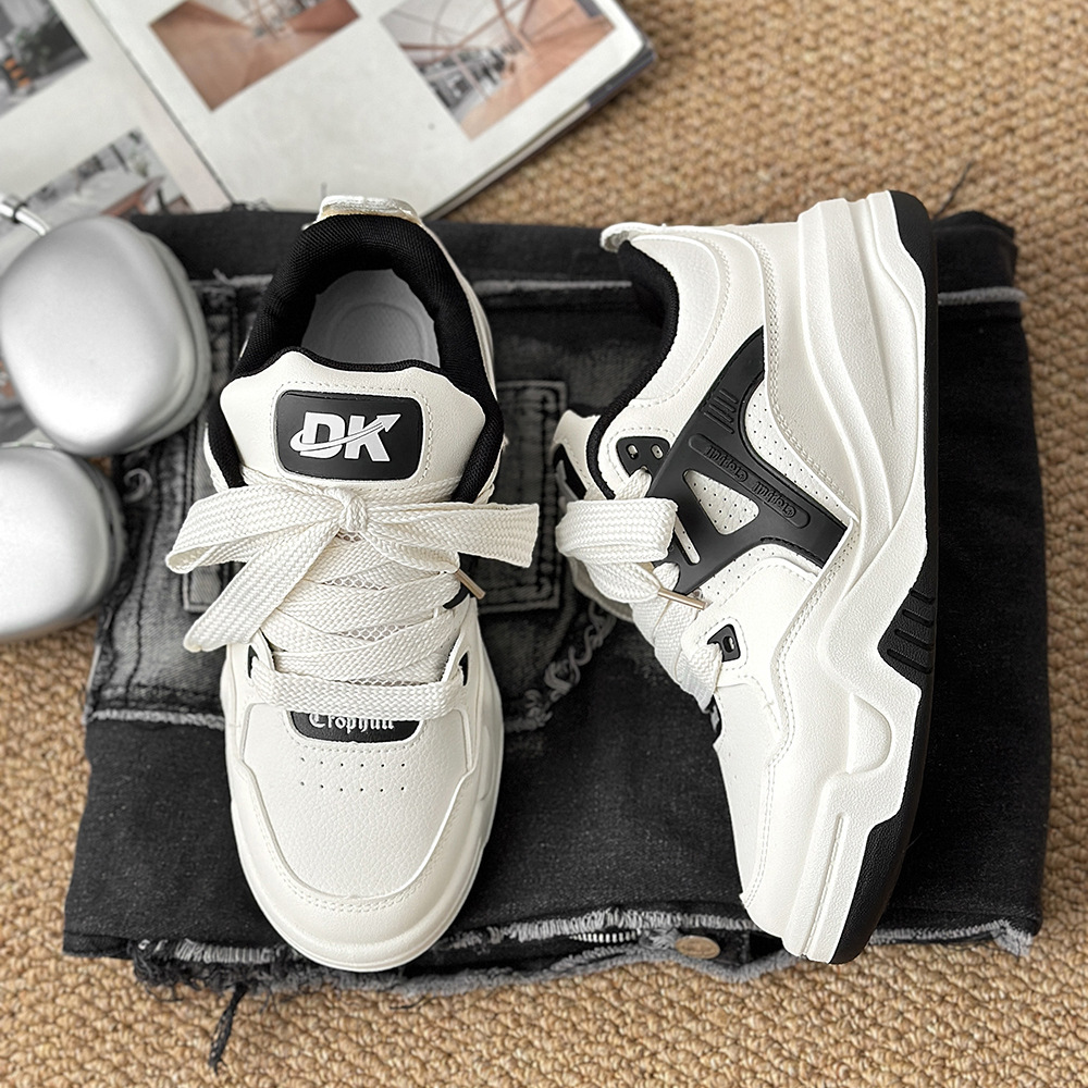 Men's New Niche Design Thick Soled Lace Up Casual Board Shoes