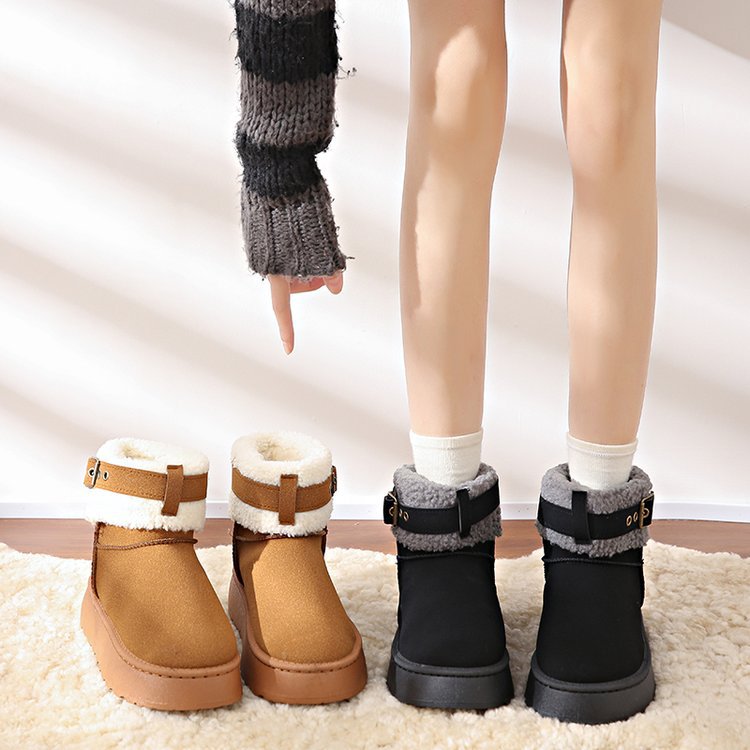 Women's Plush Thick Korean Version Bottom Warm Non Slip Snow Boots